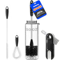 Holikme 4Pack Bottle Brush Set, 14" Long Handle Stainless Steel Bottle Brush, Straw Brushes, Cup Cleaner Brush, 3-in-1 Bottle Cleaning Brush for Water Bottle, Antistatic Lab Brushes, Straws Black - color: Black