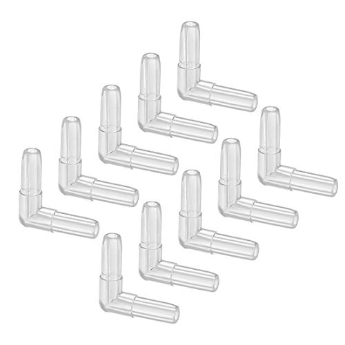 uxcell Aquarium Air Valve Connector Plastic Inline Tubing L-Shaped Valves for 4mm Fish Tank Pond Air Line 20pcs