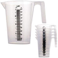 TCP Global 1 Liter (1000ml) Plastic Graduated Measuring and Mixing Pitcher (Pack of 6) - Holds Over 1 Quart (32oz) - Pouring Cups, Measure & Mix Paint, Resin, Epoxy, Kitchen Cooking Baking Ingredients - size: 1000ml