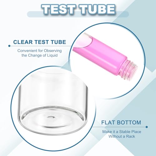 PATIKIL 80ml Test Tubes with Caps, 24Pcs 30x150mm Glass Clear Flat Bottom Test Tube Containers with Plastic Cap for Bead Party Candy Bath Salt Storage Scientific Experiment Plant(Black) - color: Black, size: 30x150mm