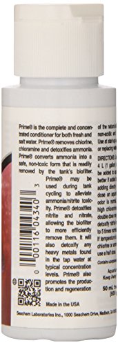 Seachem Prime Fresh and Saltwater Conditioner - Chemical Remover and Detoxifier 50 ml - size: 50 mL, style: Conditioner