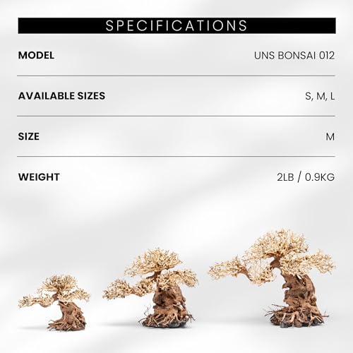 Ultum Nature Systems Bonsai - Handcrafted Hardscape Driftwood for Aquarium, Terrarium, Vivarium, Natural Aquascape Hardscape Decorations, Aquascaping Hardscape for Live Aquatic Plants - 012, Medium