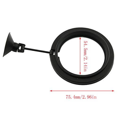 E-outstanding 2pcs Fish Feeding Ring Tropical Fish Food Ring Aquarium Fish Tank Accessories Water Plant Buoyancy Suction Cup (1 x Round Shape and 1 x Square Shape), Black
