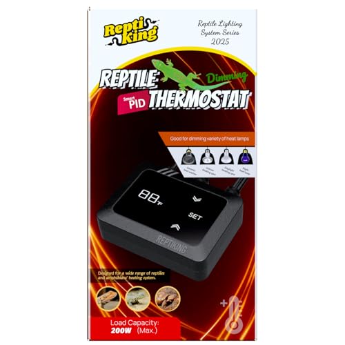 Reptile Dimming Thermostat, Heat Lamp Temperature Controller, Reptile Terrarium PID Digital Thermostat, Heating Controller for Basking Spot Heat Bulbs and Ceramic Heat Emitter