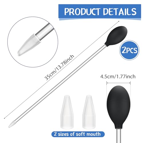 Boao 2 Sets Long Pipette for Fish Tank Coral Food Feeder Long Syringe Aquarium Coral Feeding Tube for Marine Fish Reef Aquatic Plant Spider Snake Lizard(Black) - color: Black
