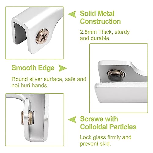 8Pcs Aluminum Alloy Glass Clamp 2 Way Glass Connectors Rimless Clip Holder for Fixing or DIY Fish Tank, Wind Guard, Display Cabinet, for 4-8mm Thickness - color: Aluminum Alloy,for 4-8mm, size: 8pcs