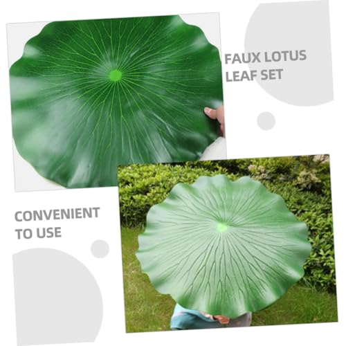 BESPORTBLE Simulated Lotus Leaves Fish Tank Ornament, 2pcs Floating Pu Lotus-Leaf Decor for Pond and Aquarium, Realistic Artificial Water Lily Pads for Garden and Home Display