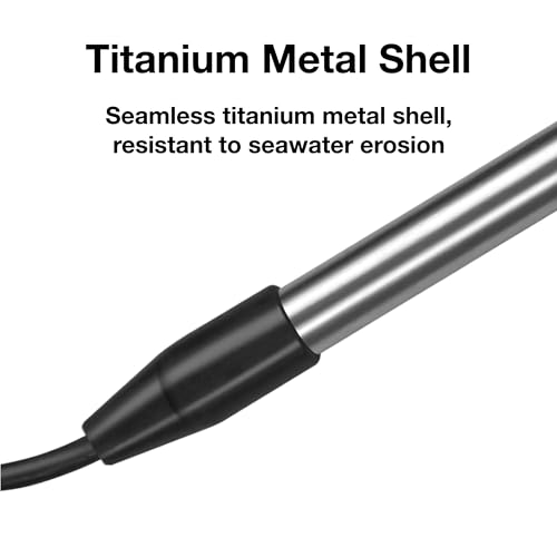 GRILLME 1300W Titanium Fully Submersible Portable Electric Immersion Water Heater,Bucket Water Heater,Seawater Heater for Fish Tank,Seawater Aquaculture,100% Protection Against Seawater Salt Corrosion