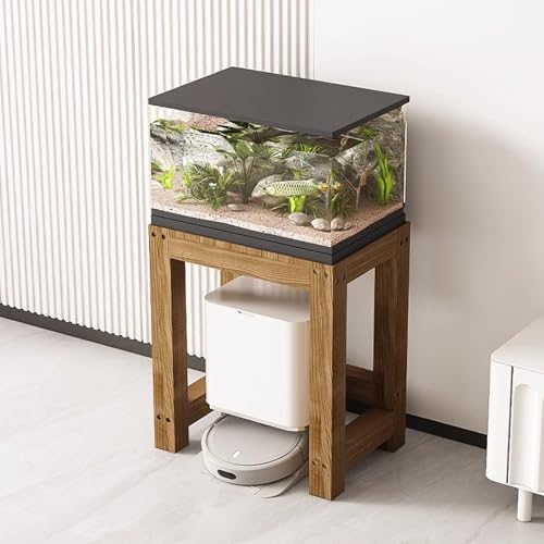 Solid Wood Fish Tank Stand, Customizable Size Indoor Storage Rack, Non-Slip Foot Pads, Perfect for Home, Office, Hotel Use (50x30cm/19.7x11.8in) - size: 50x30cm/19.7x11.8in