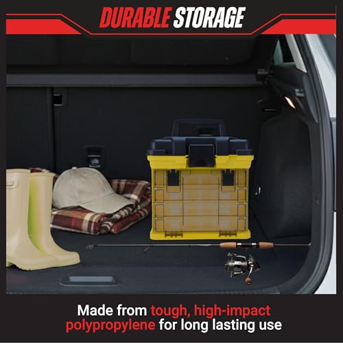 Portable Tool Box - Small Parts Organizer with Drawers and Customizable Compartments for Hardware, Tackle, Beads, or Crafts by Stalwart (Yellow) - color: Yellow
