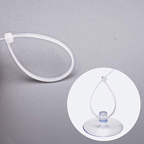 Savita 20 Pcs Aquarium Suction Cups Fish Tank Suction Hooks with Removable Hooks and 40 Adjustable Zip Ties for Aquarium Binding Moss, Plants, Shrimp Nest
