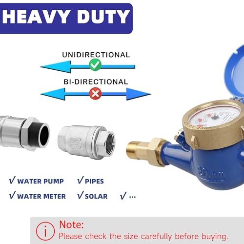 1/2" NPT Stainless Steel Spring Check Valve, WOG1000 NPT Thread unleaded In-Line Vertical Check Valve Non Return One Way Counterflow to Prevent the Medium Backflow for Oil Water Gas Air DN15 - size: 1/2"-NPT