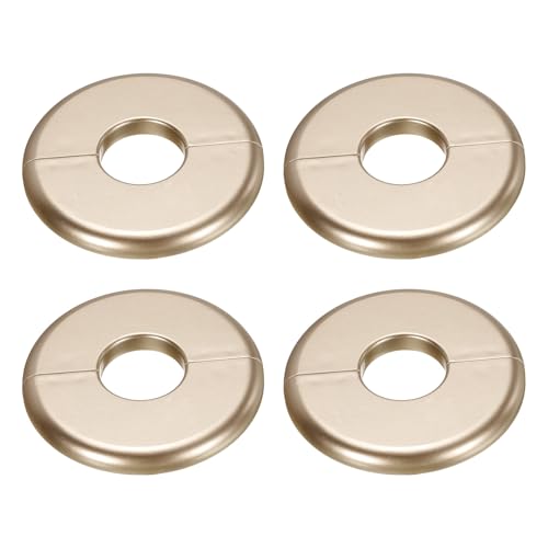 uxcell 4pcs Wall Split Flange 80mm / 3.1" OD Escutcheon Plate ABS Round Self-Adhesive Plumbing Cover Plates for 26mm / 1" Dia Water Pipe Faucet Decoration Accessories, Gold - color: Gold, size: 26mm
