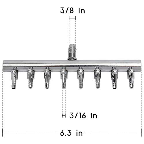 Pawfly 8-Way Aquarium Air Flow Control Lever Valve Chromium Copper Distributor Fish Tank Splitter Pump Accessories - color: 8-Way