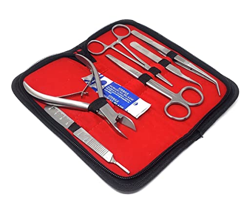 A2ZScilab - Basic Coral Propagation FRAGGING KIT, 16 Pcs Tools for Hard Soft Freshwater Reef, Stainless Steel - Coral Cutter+Knife,Scissors & Foceps for Aquatic Plants,Coral Fragmenting Trim Cleaning