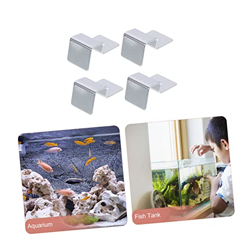 4pcs Stainless Steel Aquarium Lid Holders Sturdy Glass Cover Brackets for Fish Tanks for Open Aquariums Turtle Tanks and Practical Support Clips for