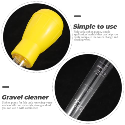 ULTECHNOVO Fish Tank Siphon Pump 2-Pack with Extension Tubes Handheld Aquarium Vacuum Water Changer for Easy Fish Tank Maintenance