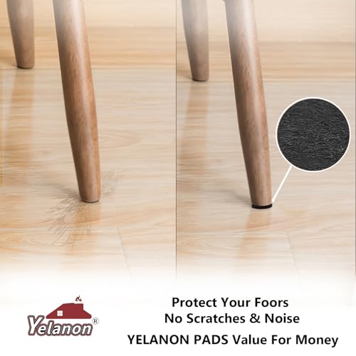 Yelanon Felt Furniture Pads for Hardwood Floors -36 Pcs 2" Premium Floor Protectors for Furniture, Felt Pads for Chair Legs, Black - size: 36 pcs 2" Square Black
