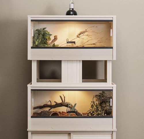 New Age Pet ECOFLEX Two Medium Reptile Enclosures with Matching Stacker Combo Set in Maple - color: Maple, size: Medium