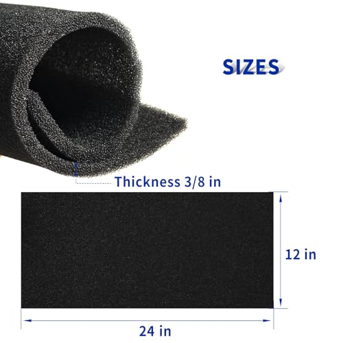 30 PPI Air Filter Foam Sheet 24.5"x12"x3/8" for Air Purifiers Aquarium AC Units HVAC Systems Motorcycle Filters & DIY Projects Washable Universal Replacement Sponge 2PCS