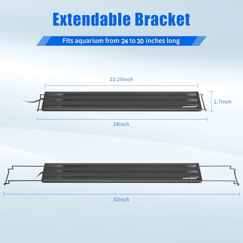 AQUANEAT LED Aquarium Light for 24 to 30 Inch Fish Tank, Auto On Off with Timer, Full Spectrum, Adjustable Brightness, Daylight Moonlight Mode, for Fresh Water Low-to-Mid Light Plants - size: 24"-30"