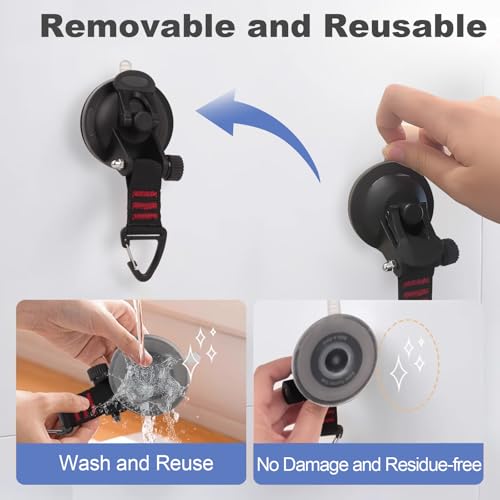 Heavy Duty Suction Cup Hooks, Car Camping Essentials Tie Down Anchor, Window Hooks, Glass Suction Cups, RV Van Car Awning, SUV Tent, Truck Camping, 4 Pcs