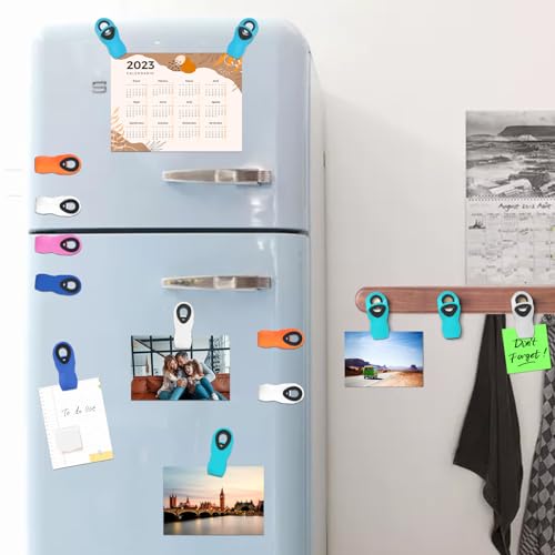 10PCS Magnetic Chip Clips Airtight Seal Reusable Colorful Bag Clips for Food Storage Heavy Duty Plastic Food Clip for Refrigerator,Fridge,Snack, Kitchen,Bread Bag,Garden,Clothes Pins Home Decor - color: Multicolored