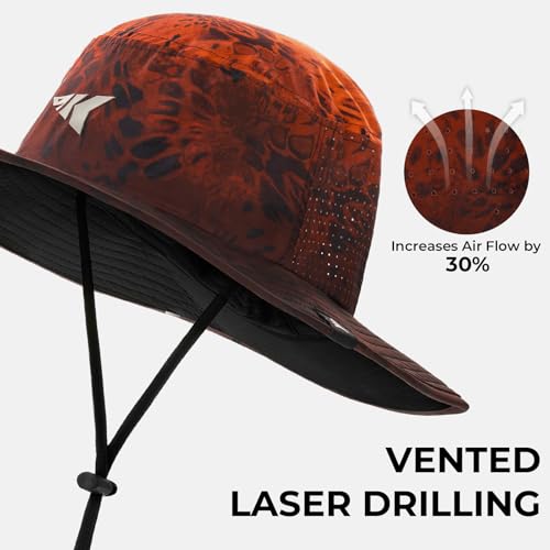KastKing Sol Armis UPF 50 Boonie Hat - Sun Protection Hat, Fishing Hat, Beach & Hiking Hat, Paddling - color: N: Prym1 Blaze Faded, size: Laser-vented Design