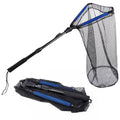 RESTCLOUD Fishing Landing Net with Telescoping Pole Handle, Fishing net Freshwater for Kids Men Women, Extend to 40-63 Inches - style: O: Aluminum Handle With Deep Net and Small Mesh, 35.4" Full