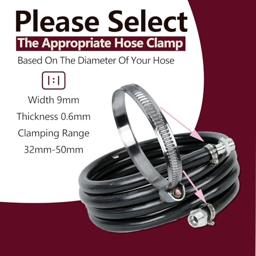10Pcs Narrow Band 9mm Steel Adjustable Hose Clamp Hoop 32-50mm HC32-50/9 (32-50mm) - size: 32-50mm