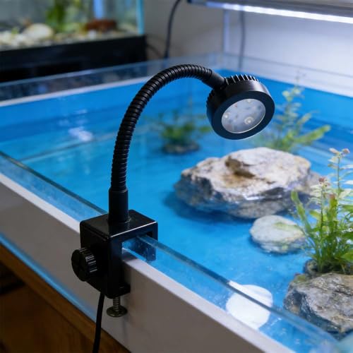 LED Aquarium Plant Light Waterproof Super Slim 3 Color Modes Fish Tank Clip Lamp Practical Plants Grow Lamp(Black)