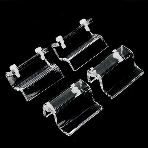 4 Pcs Acrylic Glass Cover Clips for Aquarium | Holds 6-12mm Fish Enclosure Lid | Secure Holder for Open Enclosure/Turtle Enclosure/Pets | Sturdy & Clear Support