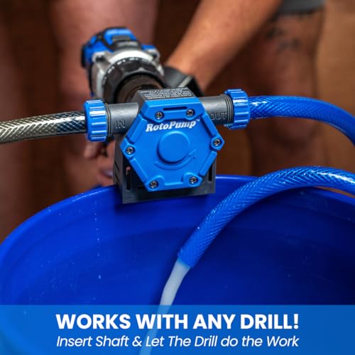 RotoPump Water Pump Self Priming 12.5 Gallons Per Minute. Lightweight and Portable. Siphon Standing Water in Tubs, Sinks, Showers, Boats, Aquariums, Water Heaters and more