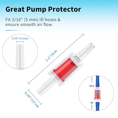 Premium 25FT 3/16inch Air Hose for Aquarium with Connector,Check Valve, Control Valve Accessories (Blue, 25 ft.) - color: Blue, size: 25 ft.