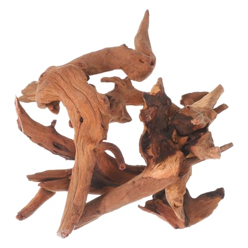 4pcs Driftwood for Fish Tank Aquarium Decor, Natural Driftwood Branches 15-20cm for Freshwater Aquascaping and Reptile Habitat Accessories