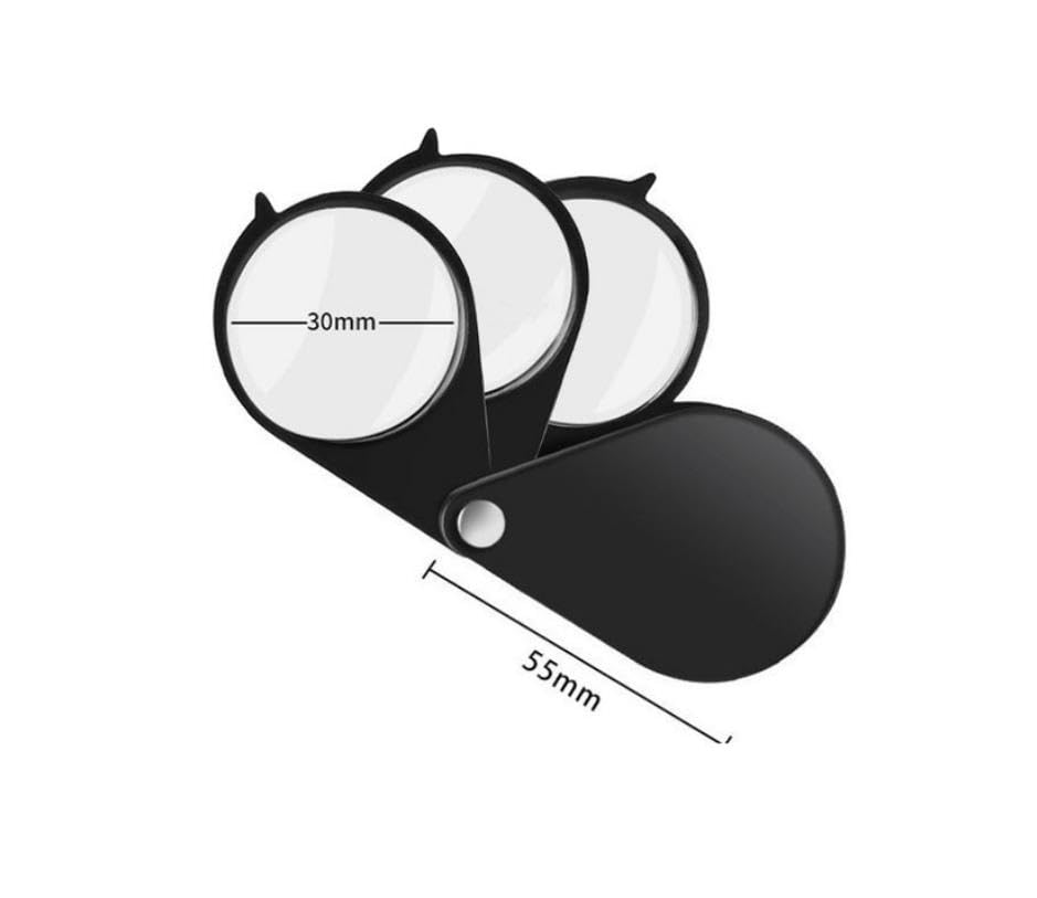 Pocket Magnifier Loupe 5X 10X 15X Triple Folding Magnifying Glass Jewelry Eye for Gemstone Coin Stamp Reading