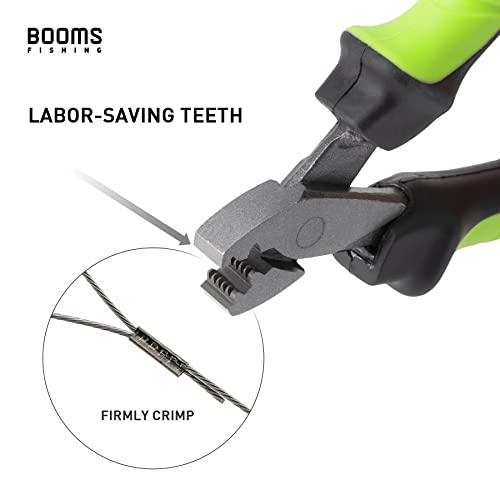 Booms Fishing CP2 Fishing Crimping Tool for Single-Barrel Sleeves, Green - style: Green Crimping Pliers Only