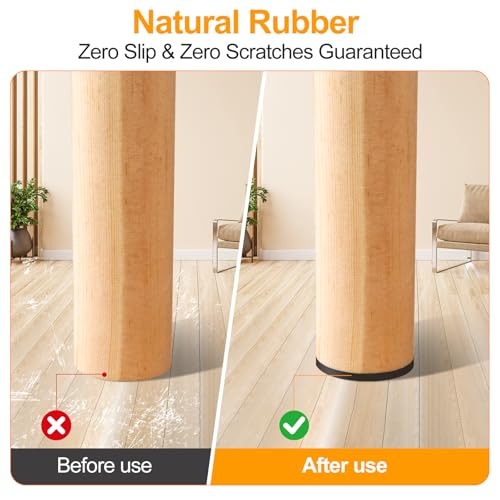 CHUNZEXI Non Slip Rubber Furniture Pads & Grippers, Self Adhesive Round Floor Protectors for Chair & Table Legs and Feet, 1 Inch, 48 Pack, Round - size: 1 inch 48 Round