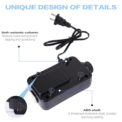 Dual Outlet Aquarium Air Pump Kit – Includes 2 Sponge Filters, Air Stones, Check Valves & Tubing - size: 5-155 Gallon