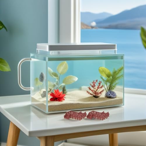 Ciieeo 4pcs Aquarium Miniature Landscape Figurines – Z-Shaped Staircase Arch Bridge – Fish Tank Decoration Accessories for DIY Fairy Garden and Bonsai Scene