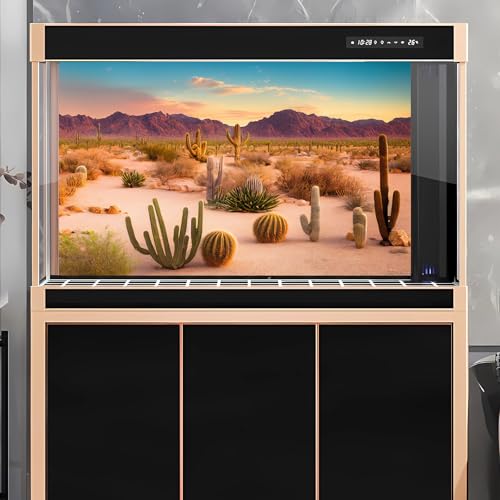Desert Reptile Habitat Background Arid Landscape of Hot Sahara Desert Terrarium Background Desert Cacti and Sand with Dunes Aquarium Background Natural Hot Desert Fish Tank Background Vinyl 30x18in - color: Cacti Green, size: 30(W)x18(H)in