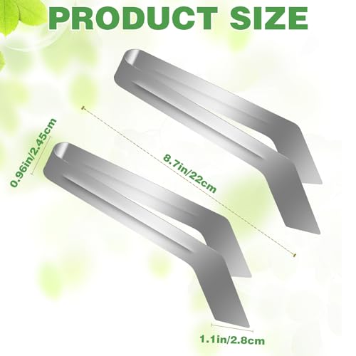 2Pcs Seedling Transplant Tongs, Gardening Plants Transplant Tongs Stainless Steel Seedling Remove Transplanting Pliers, Gardening Supplies Plant Seed Starting Tools, Reduce Root Damage (8.7 Inch)