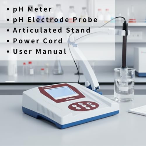Fristaden Lab Benchtop pH Meter | USA Company | 6621 Electrode for Semi-Soft Foods and Fruits | High-Accuracy (0.01 pH) | Calibration Solutions Included