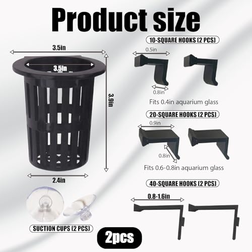Aquarium Plant Holder, Fish Tank Plant Holder for Underwater Arrangements, Plant Holder for Fish Tank with Hooks and Suction Cups, Plastic Material for Aquatic Environments