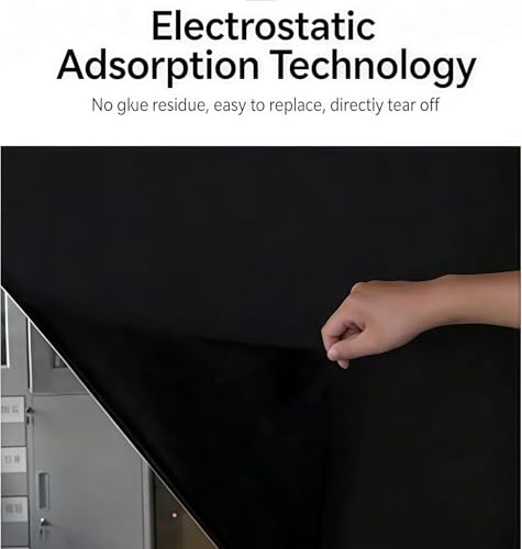 Black Aquarium Background Sticker, electrostatic adsorption Type—no Glue Required, Leaves no Residue, Easy to Install, and Reusable. Fish Tank Poster Decoration (79 x 23.6 inches) - size: 79 x 23.6 inches