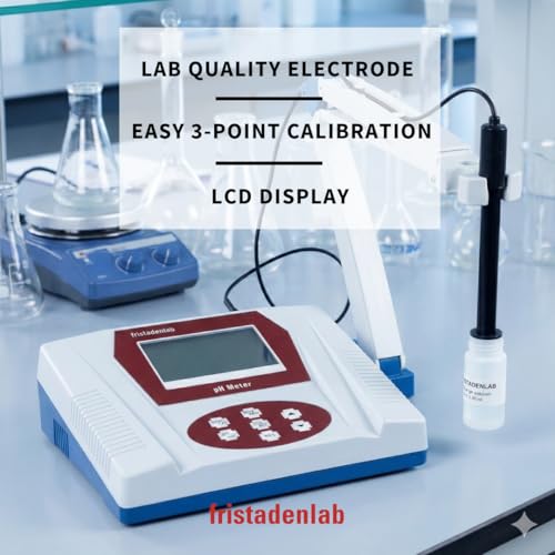Fristaden Lab Benchtop pH Meter | USA Company | 6621 Electrode for Semi-Soft Foods and Fruits | High-Accuracy (0.01 pH) | Calibration Solutions Included
