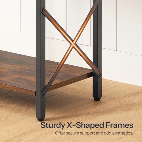HOOBRO 10 Gallon Aquarium Stand, 3-Tier Fish Tank Stand with Storage, Reptile Turtle Tank Stand with Metal Frame, 20.5" L x 11" W , Rustic Brown BF52FT01 - color: Rustic Brown + Black