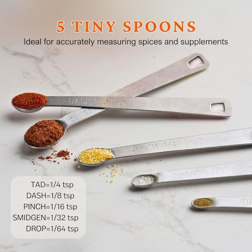 11PCS Measuring Spoons Set Stainless 1 tbsp, 1/2 tbsp, and 1-1/16tsp Steel Measuring Spoons for Cooking Baking Spice Jars and Liquid Ingredients - size: 11 Pcs