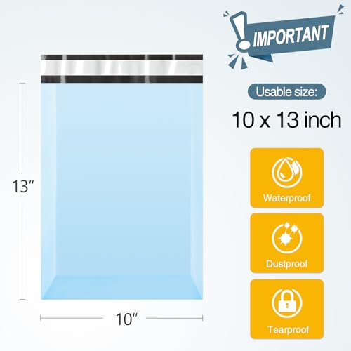 Famagic Poly Mailers 10x13 Inches 200 Pcs Light Blue Packaging Shipping Bags Mailing Envelopes Bag Self Seal Waterproof and Tear-Proof Poly Mailers Bags for Small Business Clothing Boutique - color: Light Blue, size: 10x13