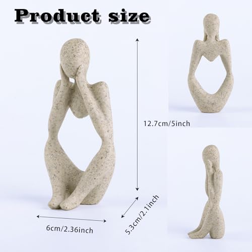 Fish Aquarium Decor Ornaments Minimalist Sandstone Resin Thinker Statue Fish Tank Decorations Small Accessories Abstract Home Decor Fish Toy for Betta Cichlid Goldfish Shrimps Hermit Crabs Turtle - color: Focused Thinking